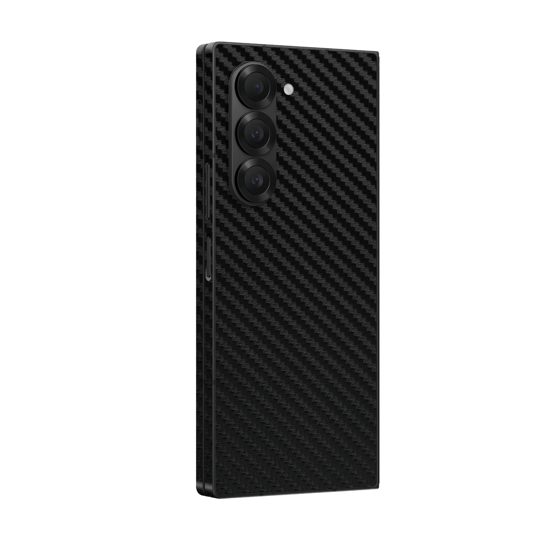 Samsung Galaxy Z Fold 6 (2024) Black 3D Textured Carbon Fibre Fiber Skin Wrap Sticker Decal Cover Protector by Qskinz | Qskinz.com