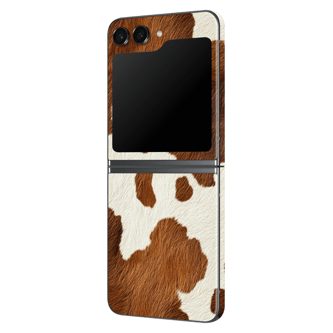 Samsung Z Flip 5 Print Printed Custom SIGNATURE MOO Cow Print Cowhide Skin Wrap Sticker Decal Cover Protector by QSKINZ | QSKINZ.COM