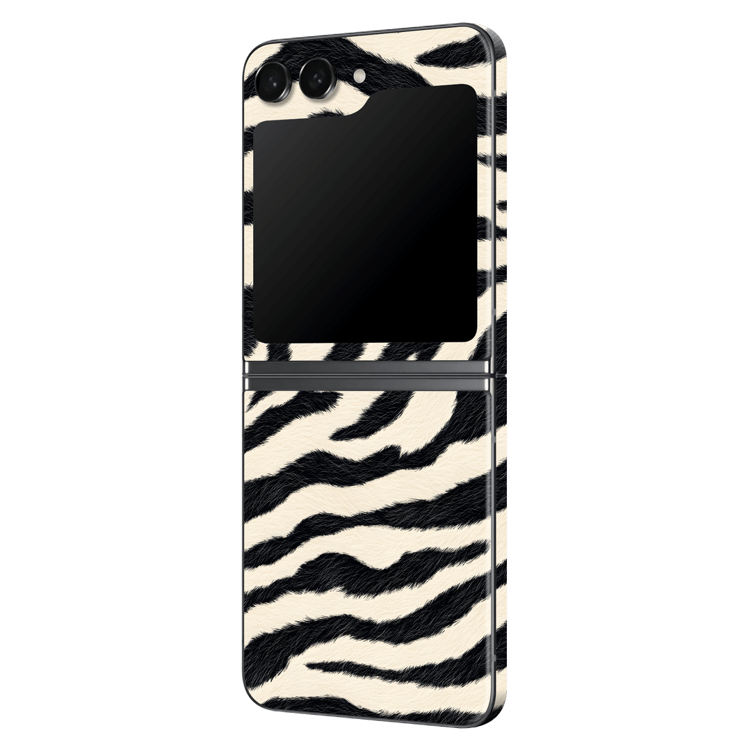 Samsung Z Flip 5 Print Printed Custom SIGNATURE Zebré Royale Zebra Print Skin Wrap Sticker Decal Cover Protector by QSKINZ | QSKINZ.COM