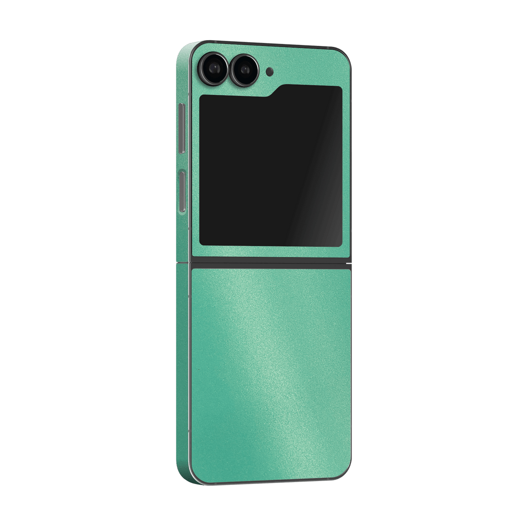 Samsung Galaxy Z Flip 6 (2024) Mint Metallic Matt Matte Skin Wrap Sticker Decal Cover Protector by Qskinz | Qskinz.com