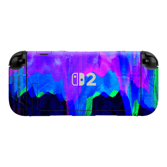 Switch 2 Custom Printed SIGNATURE “Andromeda” Blue Purple Wave Skin Wrap Sticker Decal Cover Protector by QSKINZ | QSKINZ.COM