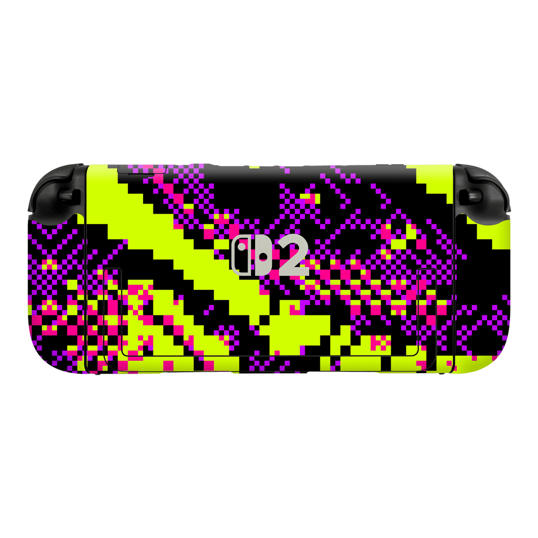 Switch 2 Custom Printed SIGNATURE “Neonix” Purple Green Pixelated Skin Wrap Sticker Decal Cover Protector by QSKINZ | QSKINZ.COM