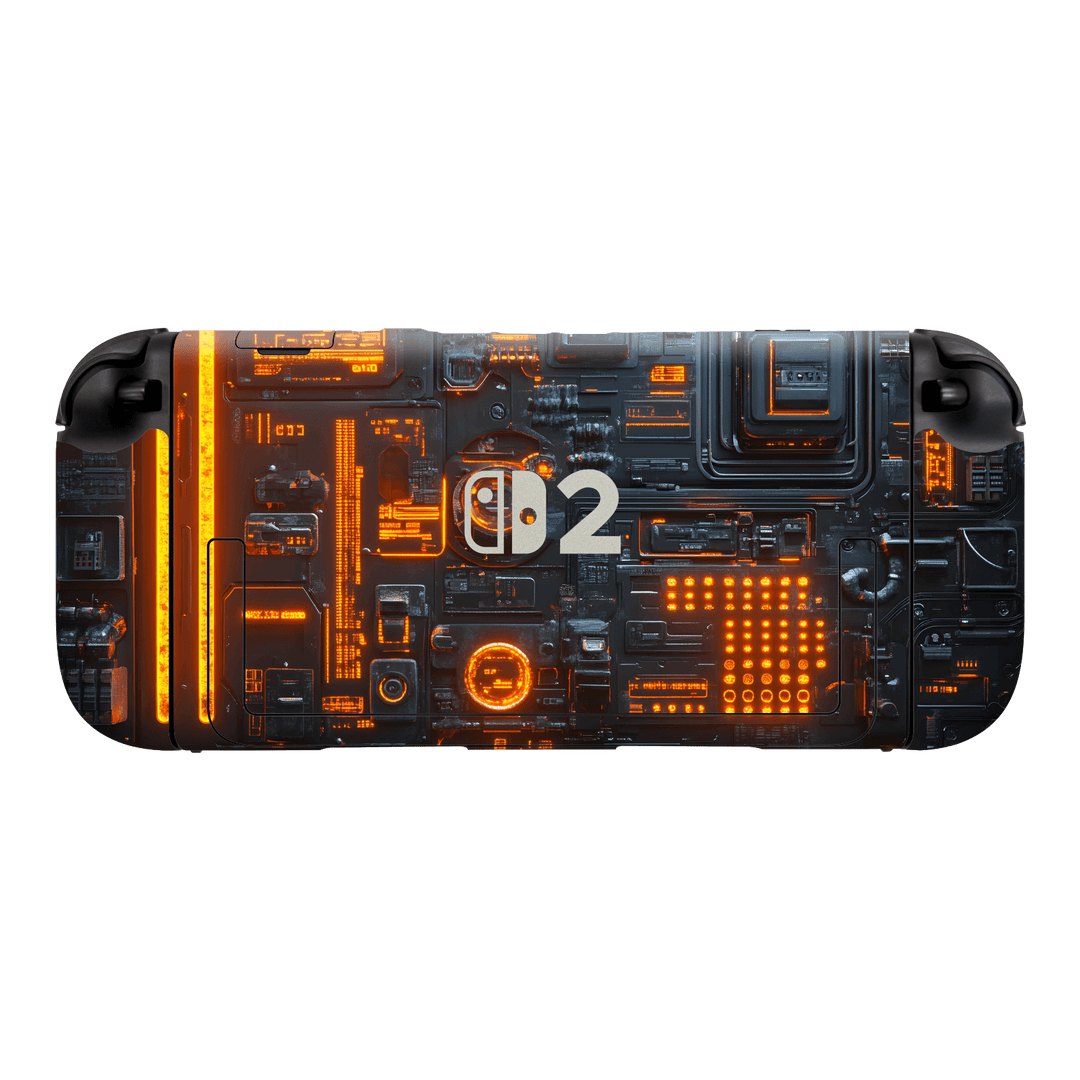 Switch 2 Custom Printed SIGNATURE “Nexora” Orange Fire Technology Skin Wrap Sticker Decal Cover Protector by QSKINZ | QSKINZ.COM