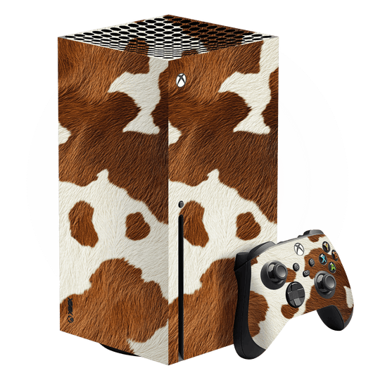 XBOX Series X Print Printed Custom SIGNATURE MOO Cow Print Cowhide Skin Wrap Sticker Decal Cover Protector by QSKINZ | QSKINZ.COM
