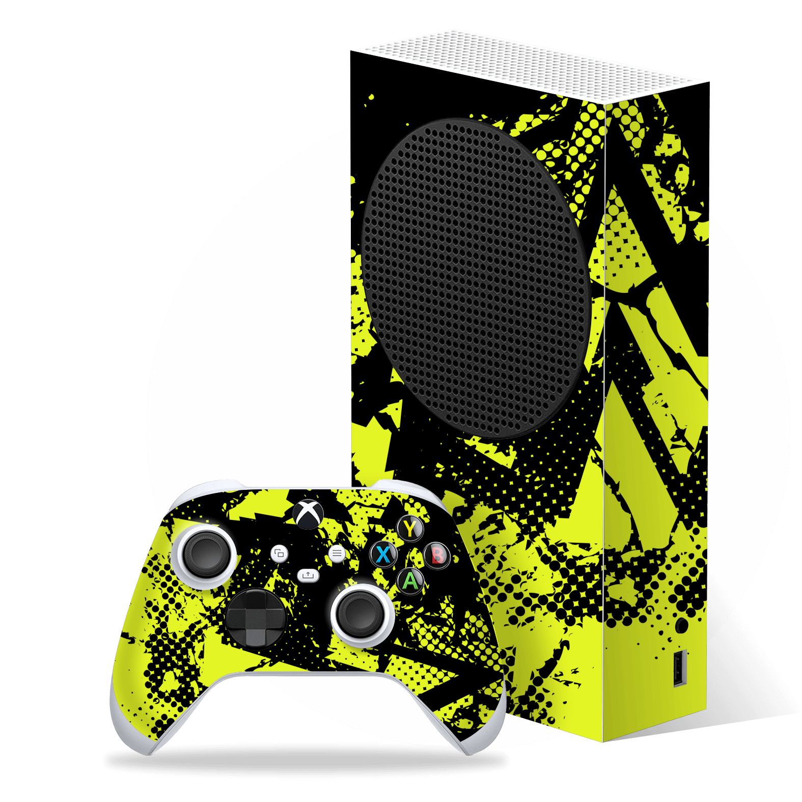Xbox SERIES S Print Printed Custom SIGNATURE Grunge Yellow Green Trace Skin Wrap Sticker Decal Cover Protector by QSKINZ | QSKINZ.COM
