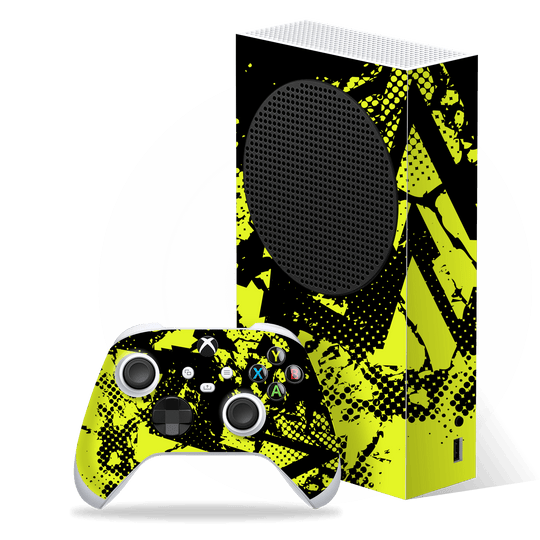 Xbox SERIES S Print Printed Custom SIGNATURE Grunge Yellow Green Trace Skin Wrap Sticker Decal Cover Protector by QSKINZ | QSKINZ.COM