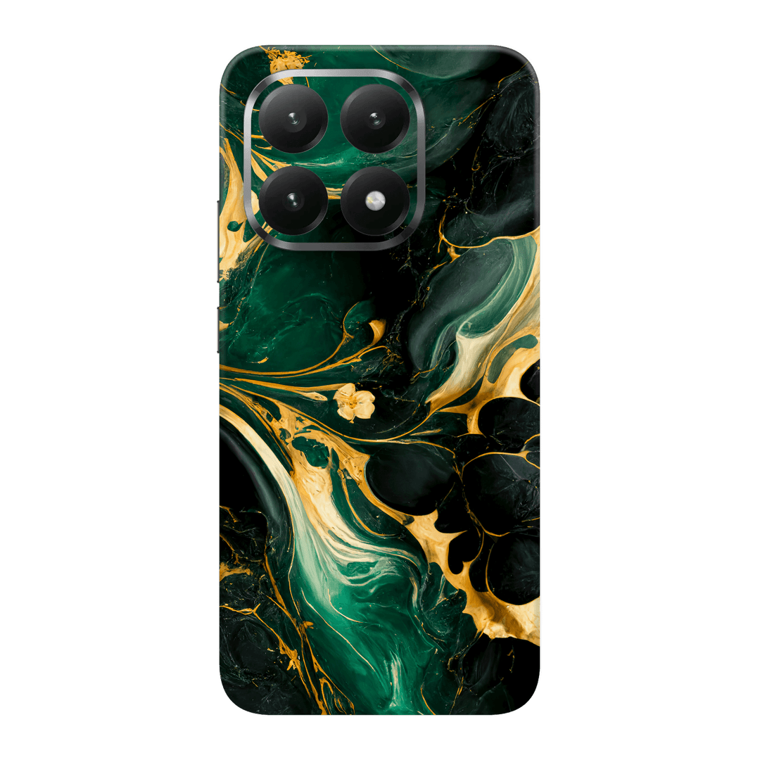 Xiaomi 15T Print Printed Custom SIGNATURE Agate Geode Royal Green Gold Skin Wrap Sticker Decal Cover Protector by QSKINZ | qskinz.com