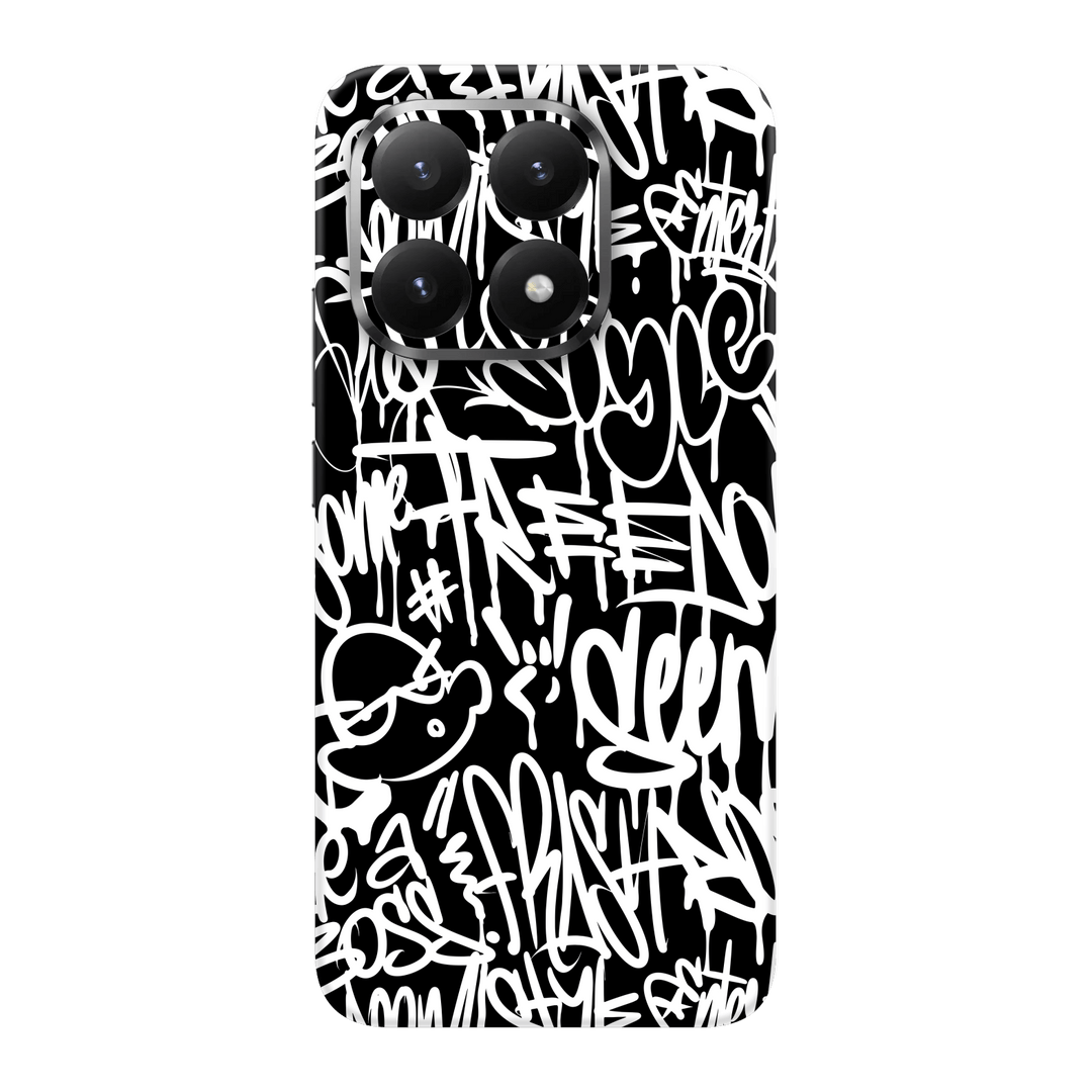 Xiaomi 15T Print Printed Custom SIGNATURE Monochrome Black and WhiteGraffiti Skin Wrap Sticker Decal Cover Protector by QSKINZ | qskinz.com