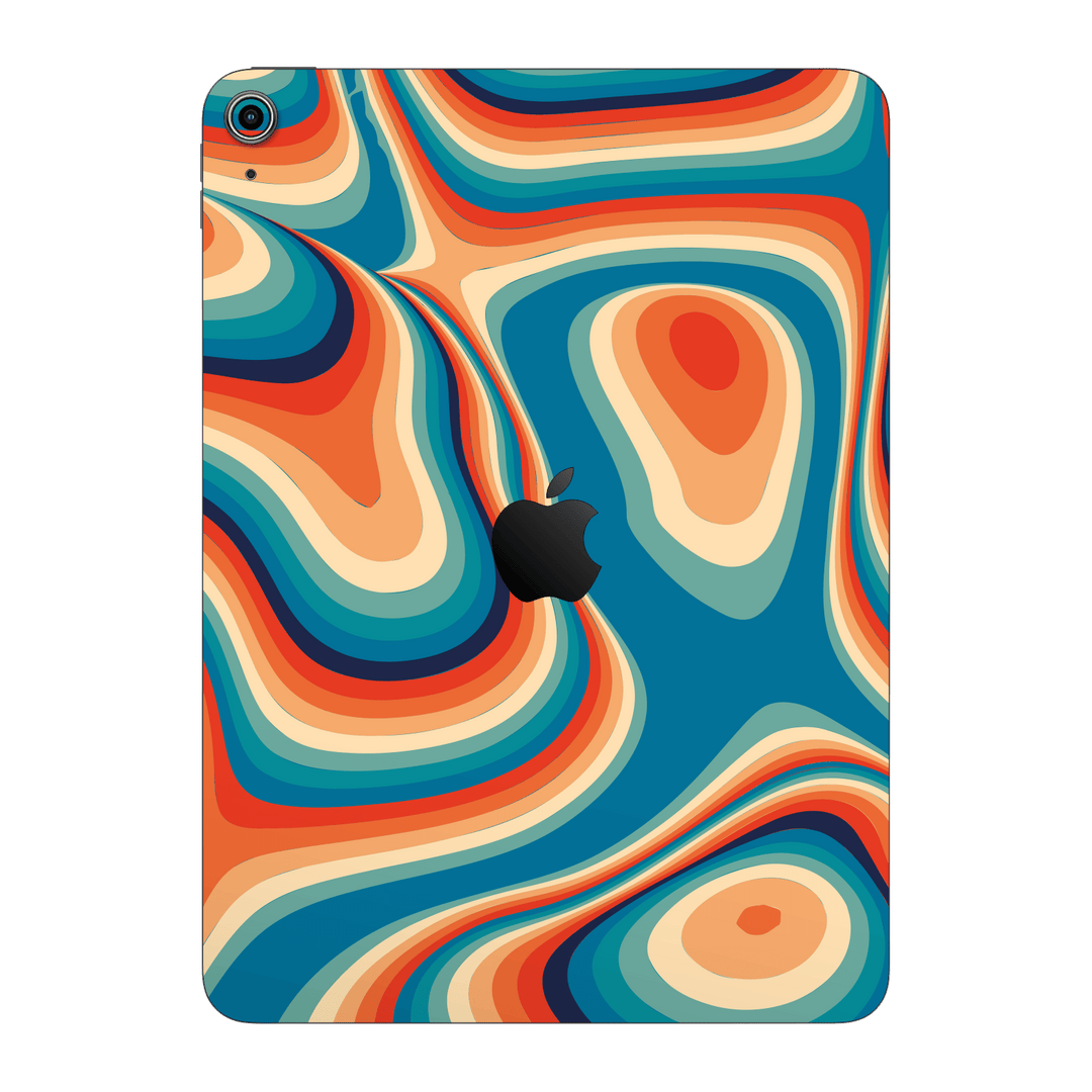 iPad 10.9" (10th Gen, 2022) Print Printed Custom SIGNATURE Swirltro Swirl Retro 70s 80s Warm Colours Skin Wrap Sticker Decal Cover Protector by QSKINZ | QSKINZ.COM