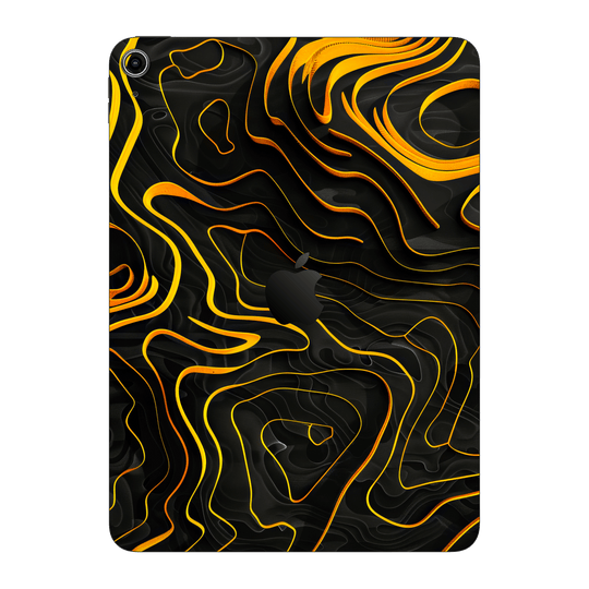 iPad 11 (A16) Print Printed Custom SIGNATURE Wave Waves Waver Yellow and Black Skin Wrap Sticker Decal Cover Protector by QSKINZ | QSKINZ.COM