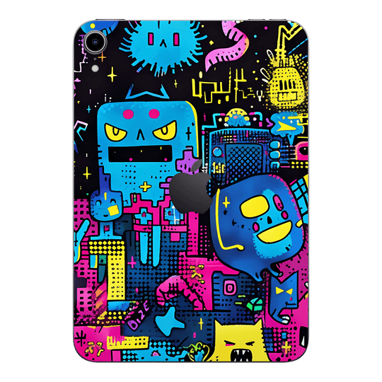 iPad Mini 6 Print Printed Custom SIGNATURE Arcade Rave Gaming Gamer Pixel Skin Wrap Sticker Decal Cover Protector by QSKINZ | QSKINZ.COM 