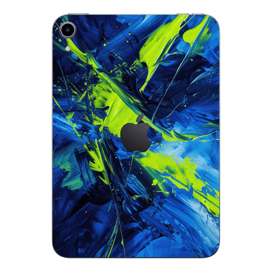iPad Mini 6 Print Printed Custom SIGNATURE Glowquatic Neon Yellow Green Blue Skin Wrap Sticker Decal Cover Protector by QSKINZ | QSKINZ.COM