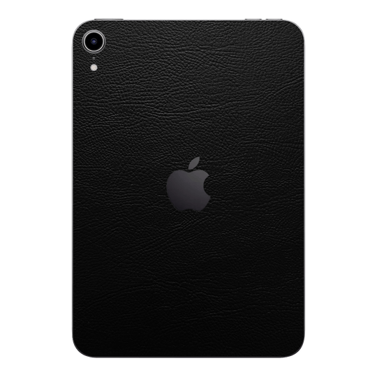 iPad mini 7 (2024, A17 Pro) Luxuria BLACK LEATHER Riders Skin Wrap Sticker Decal Cover Protector by QSKINZ | qskinz.com