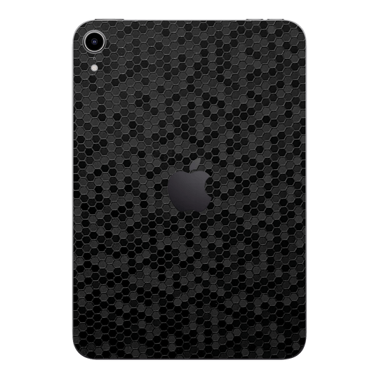 iPad mini 7 (2024, A17 Pro) Luxuria Black Honeycomb 3D Textured Skin Wrap Sticker Decal Cover Protector by QSKINZ | qskinz.com