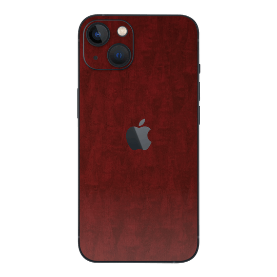 iPhone 13 MINI Scarlet Red Wood Wooden Satin Skin Wrap Sticker Decal Cover Protector by QSKINZ | qskinz.com