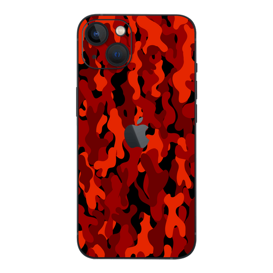 iPhone 13 Print Printed Custom SIGNATURE Fire Red Camo Camouflage Skin Wrap Sticker Decal Cover Protector by QSKINZ | QSKINZ.COM