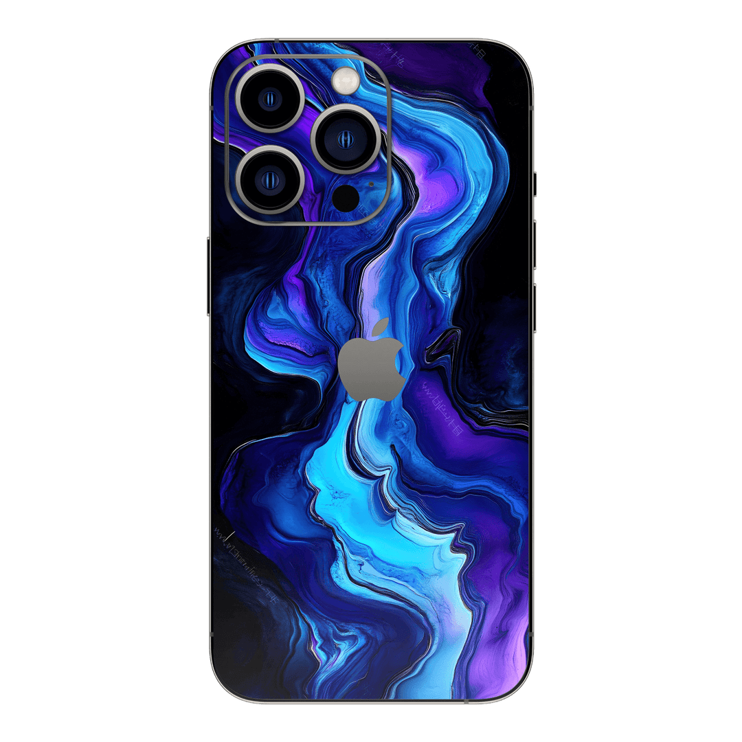 iPhone 15 PRO Custom Printed SIGNATURE “Agate Geode Blue Marble” Art Skin Wrap Sticker Decal Cover Protector by QSKINZ | QSKINZ.COM