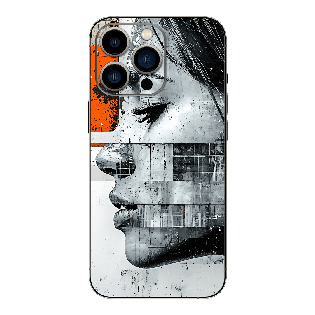 iPhone 15 PRO Printed Custom SIGNATURE “Atelier Portrait” Monochrome Black & White Artistic Portrait Collage Skin Wrap Sticker Decal Cover Protector by QSKINZ | QSKINZ.COM