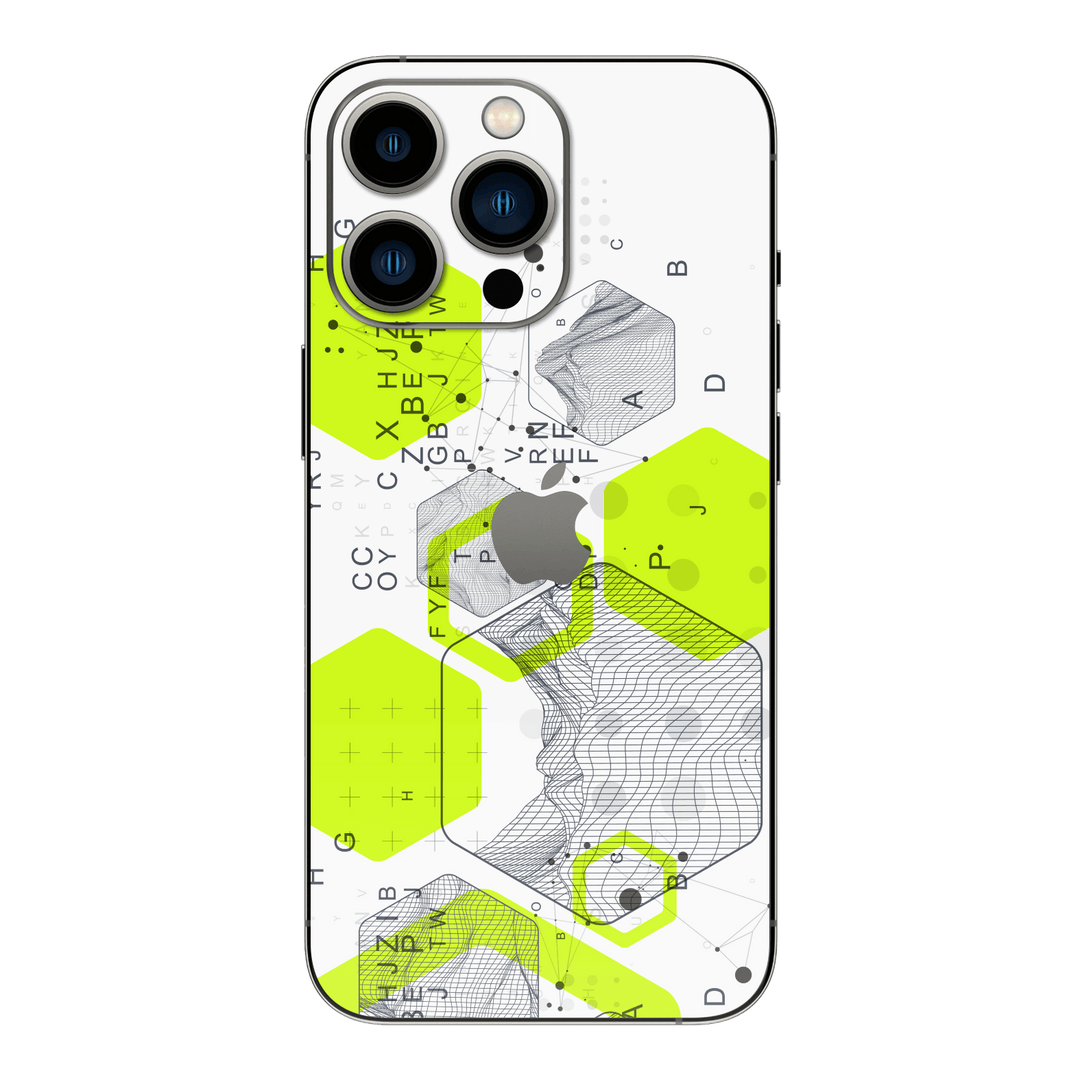 iPhone 15 PRO Printed Custom SIGNATURE “Neural Realm” AI Science Green & White Skin Wrap Sticker Decal Cover Protector by QSKINZ | QSKINZ.COM
