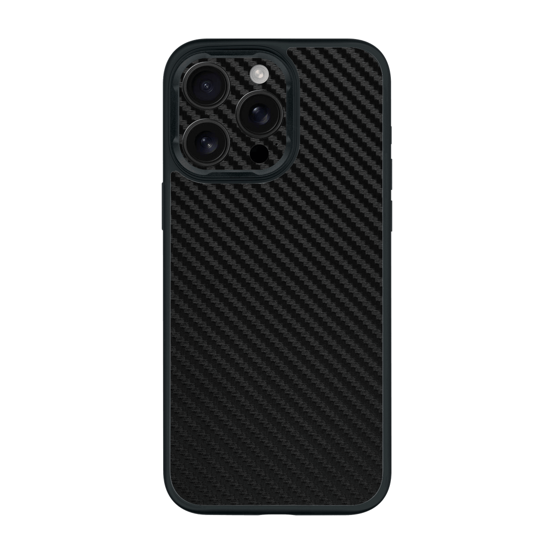 iPhone 15 PRO Qcaze Black 3D Textured Carbon Fibre Fiber Case by QSKINZ | qskinz.com