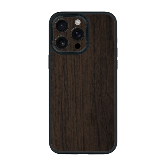 iPhone 15 PRO Qcaze Premium Wood Wooden Dark Walnut Matte Textured Case by QSKINZ | qskinz.com