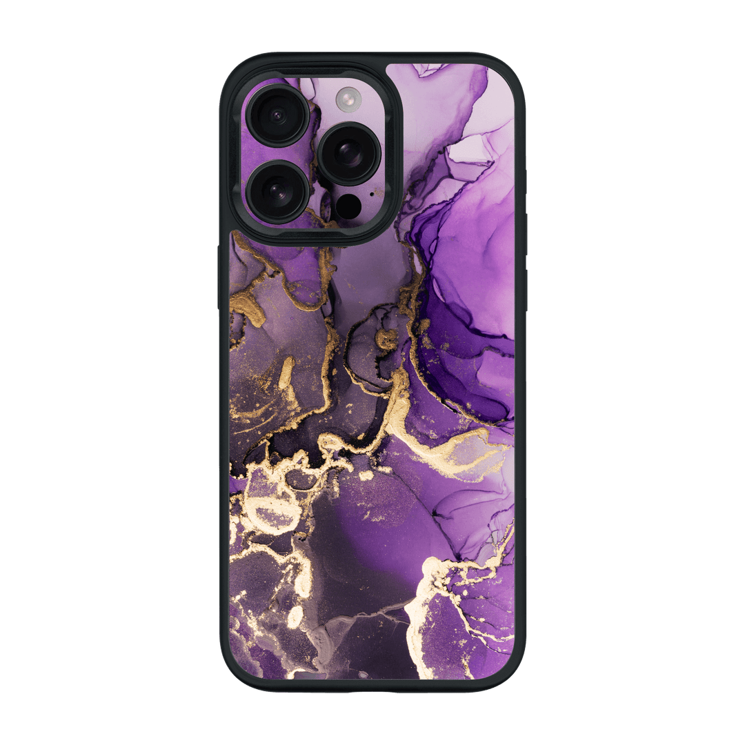 iPhone 15 PRO Qcaze Print Printed Custom SIGNATURE AGATE GEODE Purple-Gold Case by QSKINZ | qskinz.com