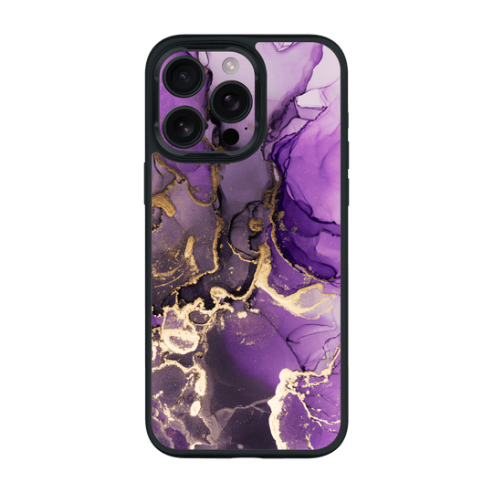 iPhone 15 PRO Qcaze Print Printed Custom SIGNATURE AGATE GEODE Purple-Gold Case by QSKINZ | qskinz.com