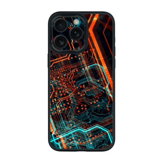 iPhone 15 PRO Qcaze Print Printed Custom SIGNATURE NEON PCB Board Case by QSKINZ | qskinz.com