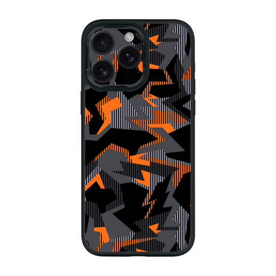 iPhone 15 PRO Qcaze Print Printed Custom SIGNATURE Sharp-Edged Orange Camo Camouflage Case by QSKINZ | qskinz.com