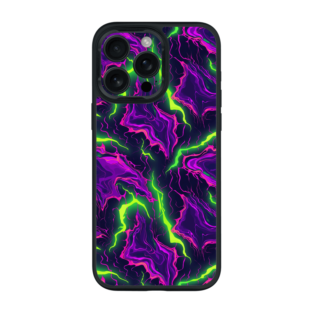 iPhone 15 PRO Qcaze Print Printed Custom SIGNATURE Twisterra Twist Neon Purple Yellow Green Anime Case by QSKINZ | QSKINZ.COM