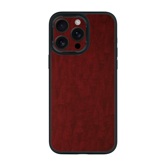 iPhone 15 PRO Qcaze Scarlet Red Wood Wooden Satin Case by QSKINZ | qskinz.com