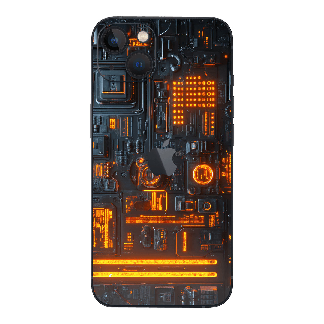 iPhone 15 Plus Custom Printed SIGNATURE “Nexora” Orange Fire Technology Skin Wrap Sticker Decal Cover Protector by QSKINZ | QSKINZ.COM