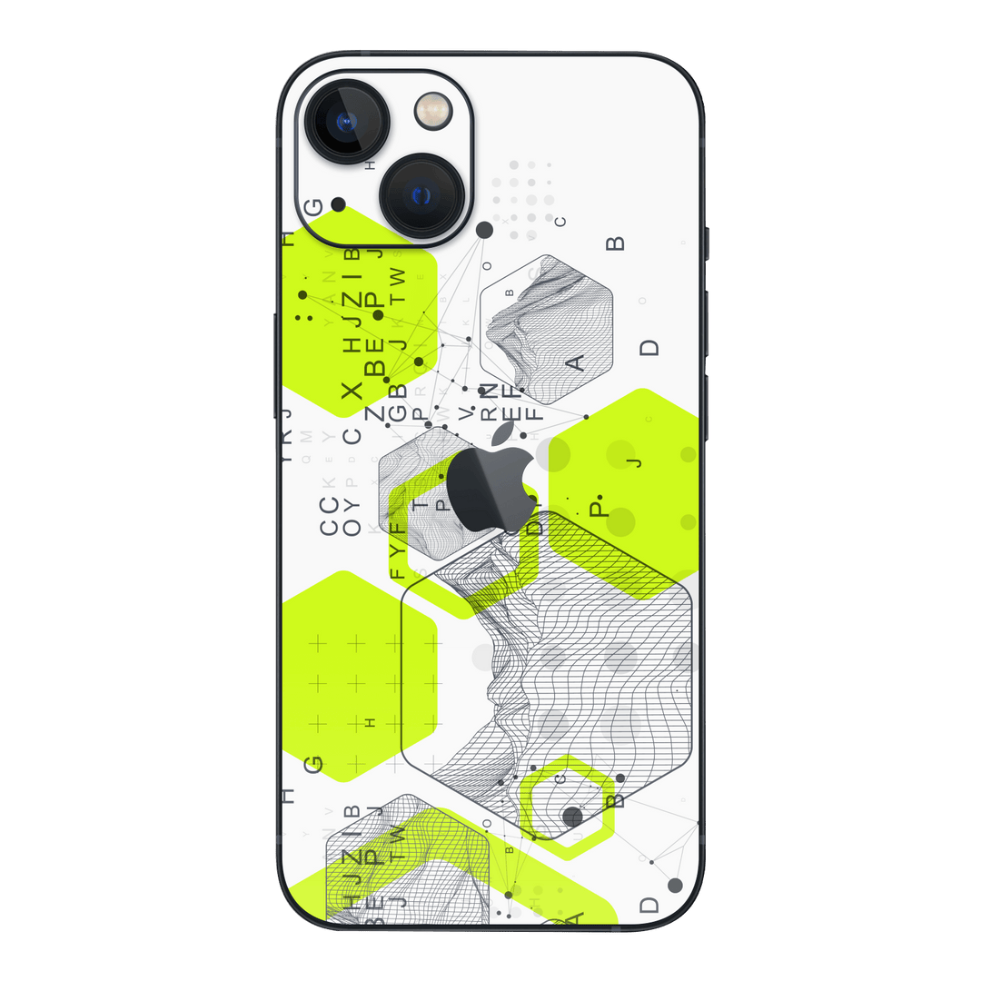 iPhone 15 Plus Printed Custom SIGNATURE “Neural Realm” AI Science Green & White Skin Wrap Sticker Decal Cover Protector by QSKINZ | QSKINZ.COM