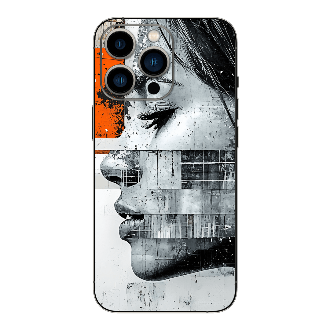 iPhone 15 Pro MAX Printed Custom SIGNATURE “Atelier Portrait” Monochrome Black & White Artistic Portrait Collage Skin Wrap Sticker Decal Cover Protector by QSKINZ | QSKINZ.COM