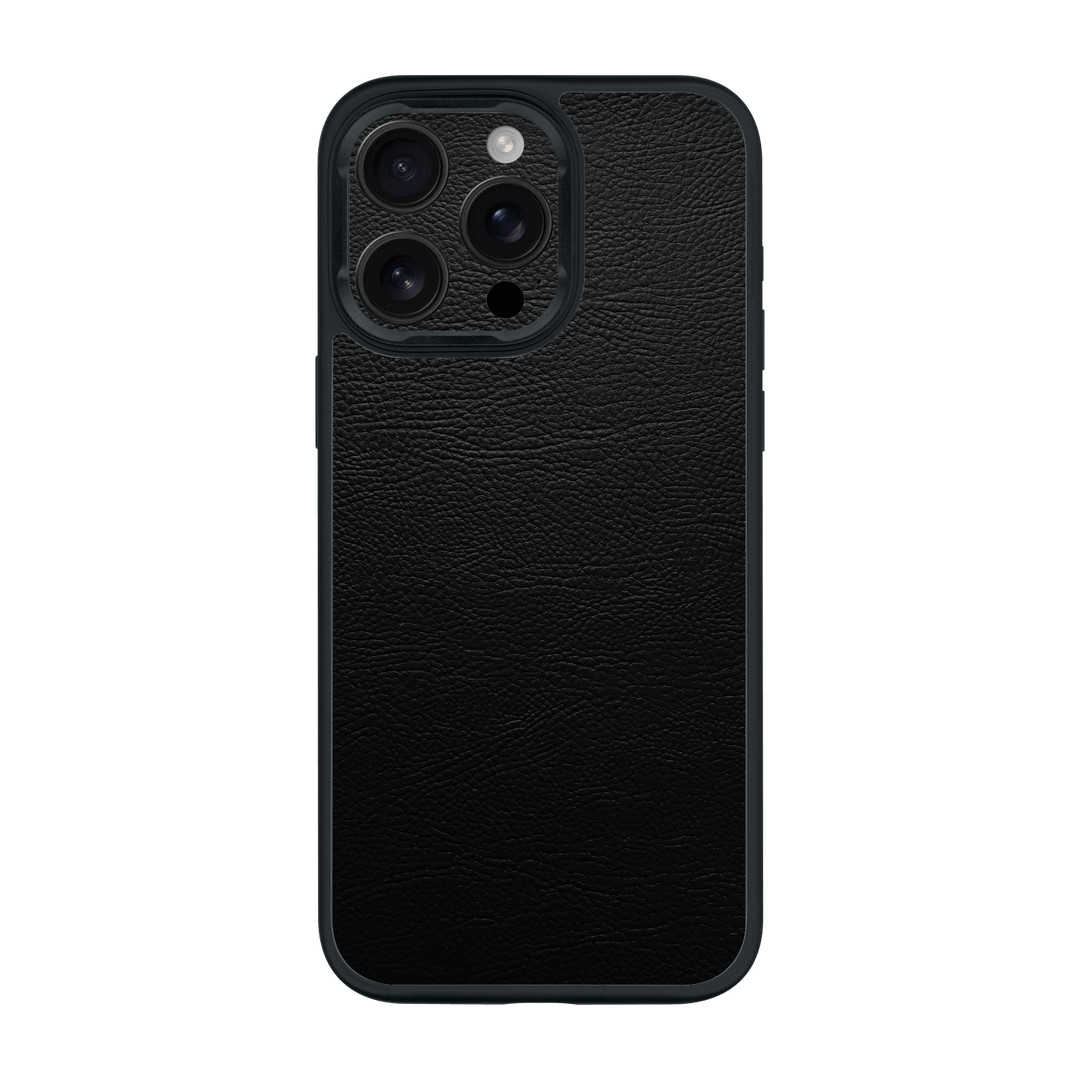 iPhone 15 Pro MAX Qcaze Luxuria BLACK LEATHER Riders Case by QSKINZ | qskinz.com
