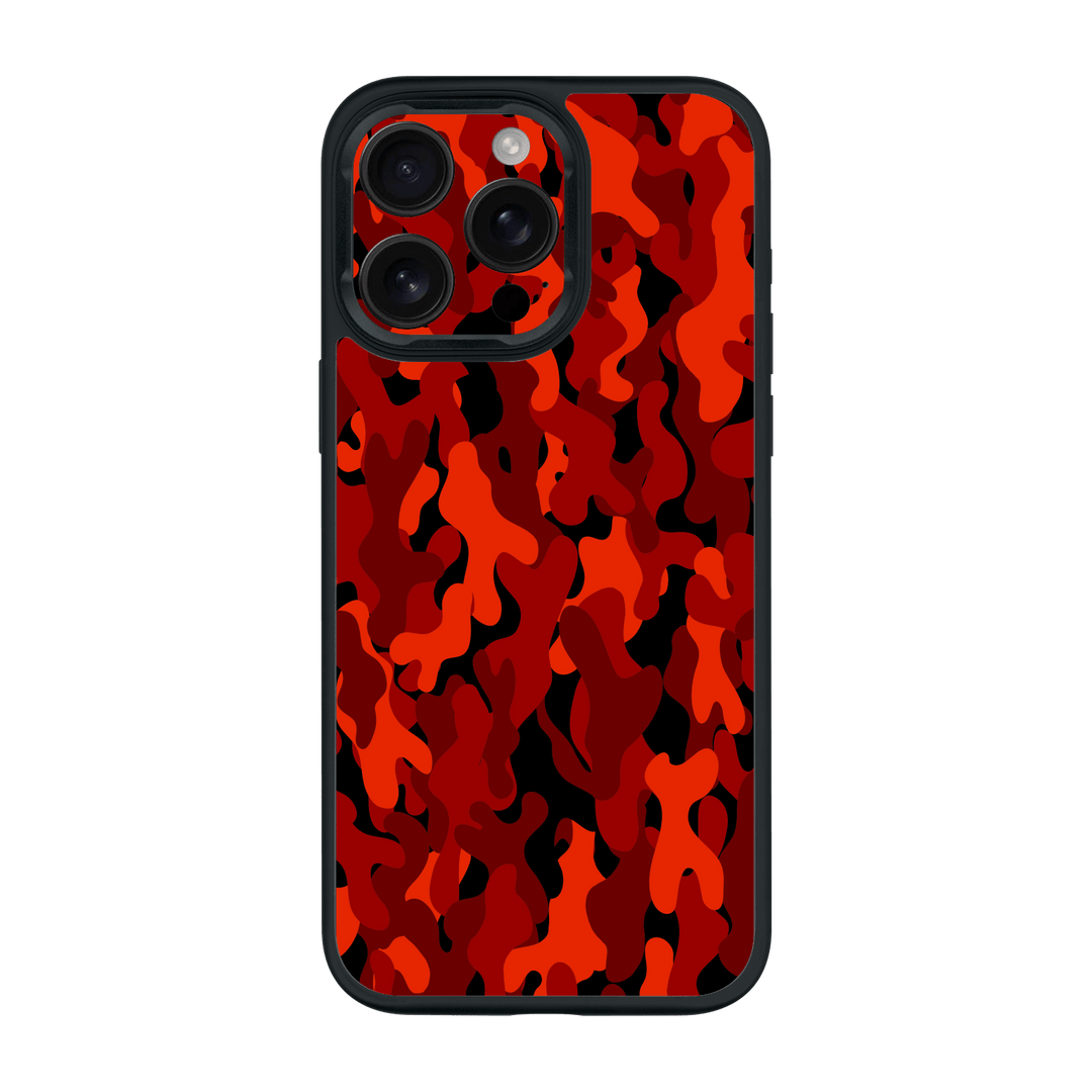 iPhone 15 Pro MAX Qcaze Print Printed Custom SIGNATURE Fire Red Camo Camouflage Case by QSKINZ | QSKINZ.COM