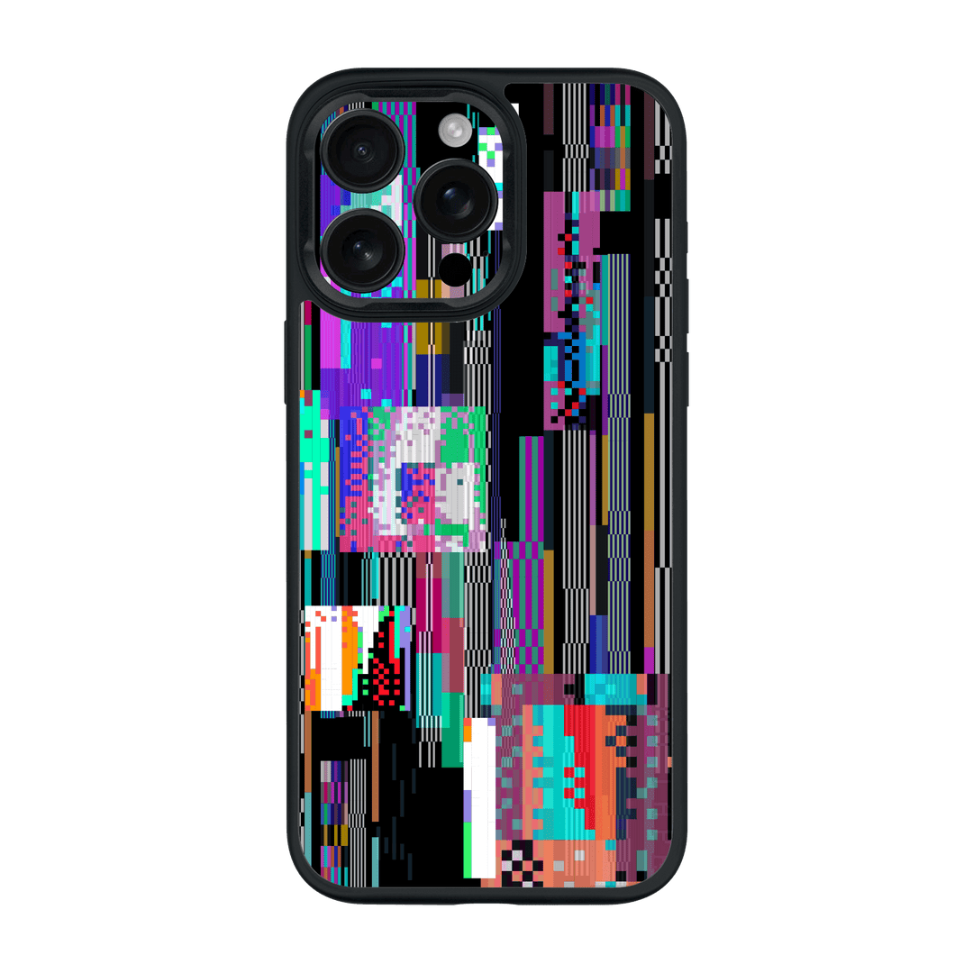 iPhone 15 Pro MAX Qcaze Print Printed Custom SIGNATURE Glitchscape Glitch No Signal Colours Case by QSKINZ | QSKINZ.COM