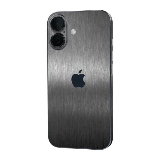 iPhone 16 Brushed Metal Titanium Metallic Skin Wrap Sticker Decal Cover Protector by QSKINZ | qskinz.com