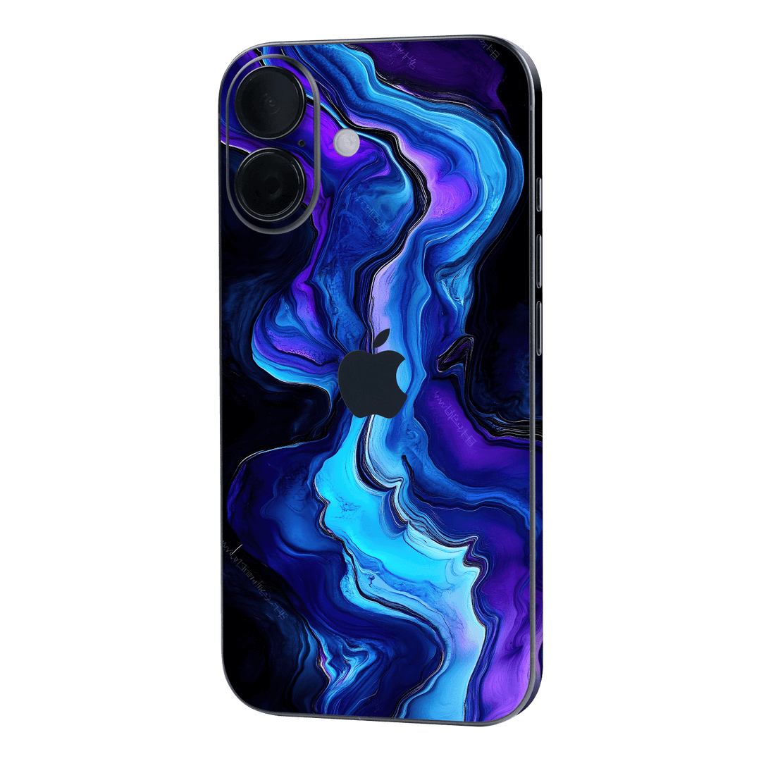 iPhone 16 Custom Printed SIGNATURE “Agate Geode Blue Marble” Art Skin Wrap Sticker Decal Cover Protector by QSKINZ | QSKINZ.COM