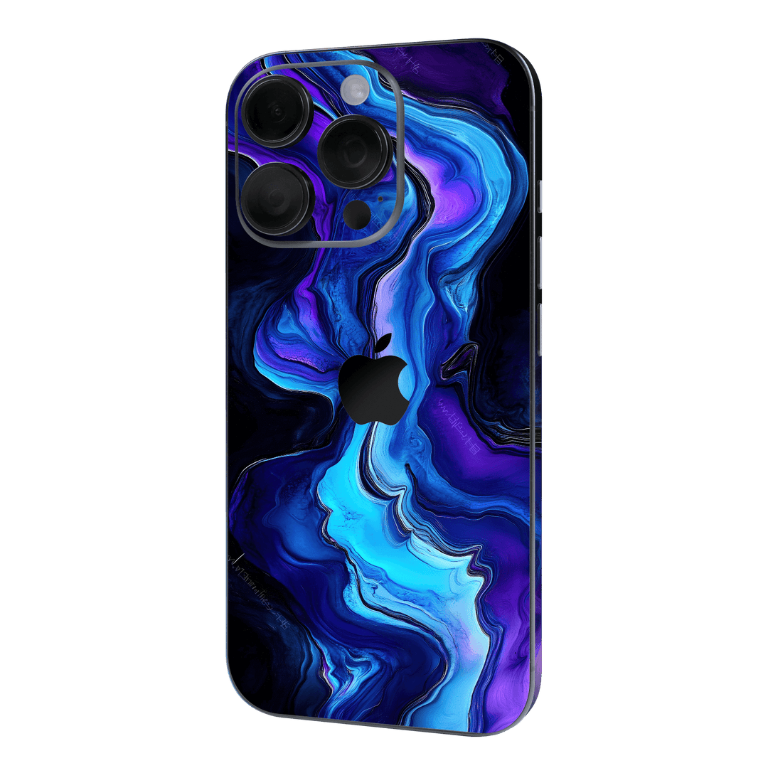 iPhone 16 PRO Custom Printed SIGNATURE “Agate Geode Blue Marble” Art Skin Wrap Sticker Decal Cover Protector by QSKINZ | QSKINZ.COM