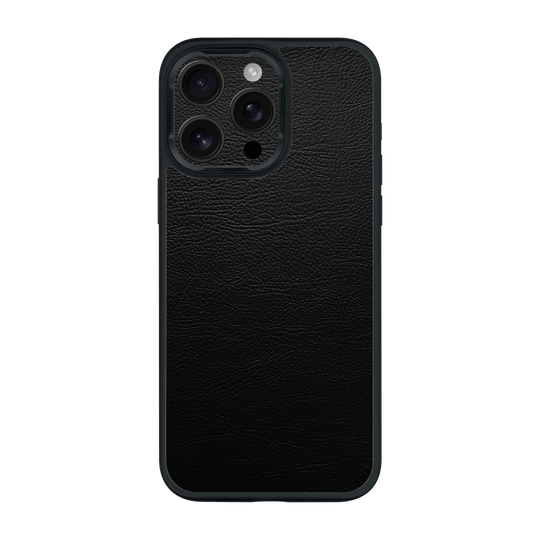 iPhone 16 PRO Luxuria BLACK LEATHER Riders Case by QSKINZ | qskinz.com