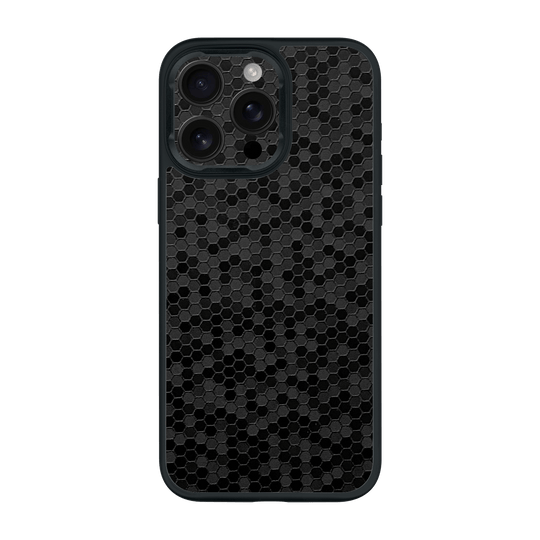 iPhone 16 PRO Luxuria Black Honeycomb 3D Textured Case by QSKINZ | qskinz.com