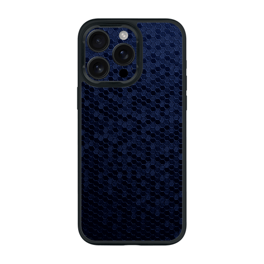 iPhone 16 PRO Luxuria Navy Blue Honeycomb 3D Textured Case by QSKINZ | qskinz.com