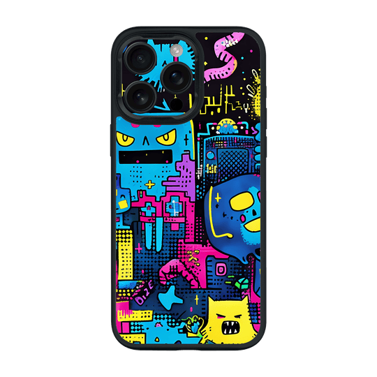 iPhone 16 PRO Print Printed Custom SIGNATURE Arcade Rave Gaming Gamer Pixel Case by QSKINZ | QSKINZ.COM