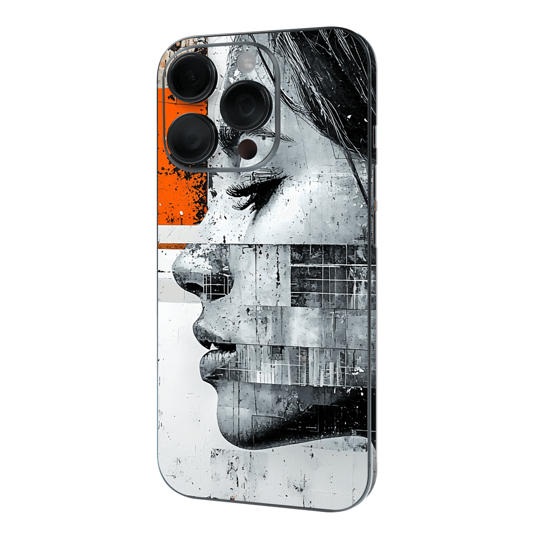 iPhone 16 PRO Printed Custom SIGNATURE “Atelier Portrait” Monochrome Black & White Artistic Portrait Collage Skin Wrap Sticker Decal Cover Protector by QSKINZ | QSKINZ.COM