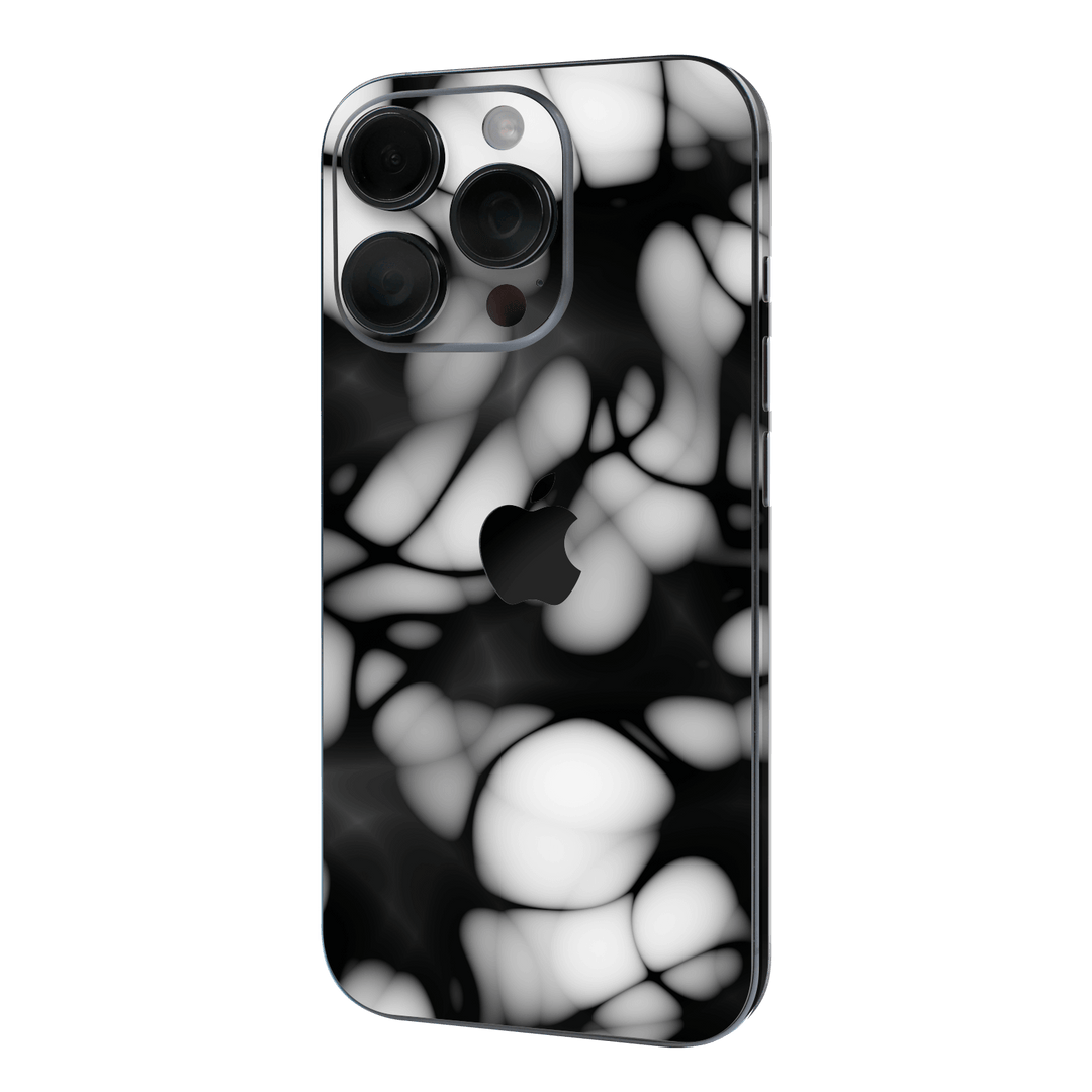 iPhone 16 PRO Printed Custom SIGNATURE “Moonpebble” Monochrome Black & White Pebble Abstract Skin Wrap Sticker Decal Cover Protector by QSKINZ | QSKINZ.COM