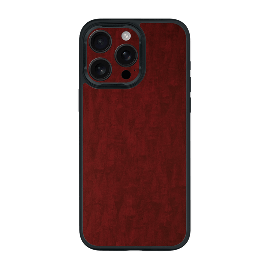 iPhone 16 PRO Scarlet Red Wood Wooden Satin Case by QSKINZ | qskinz.com