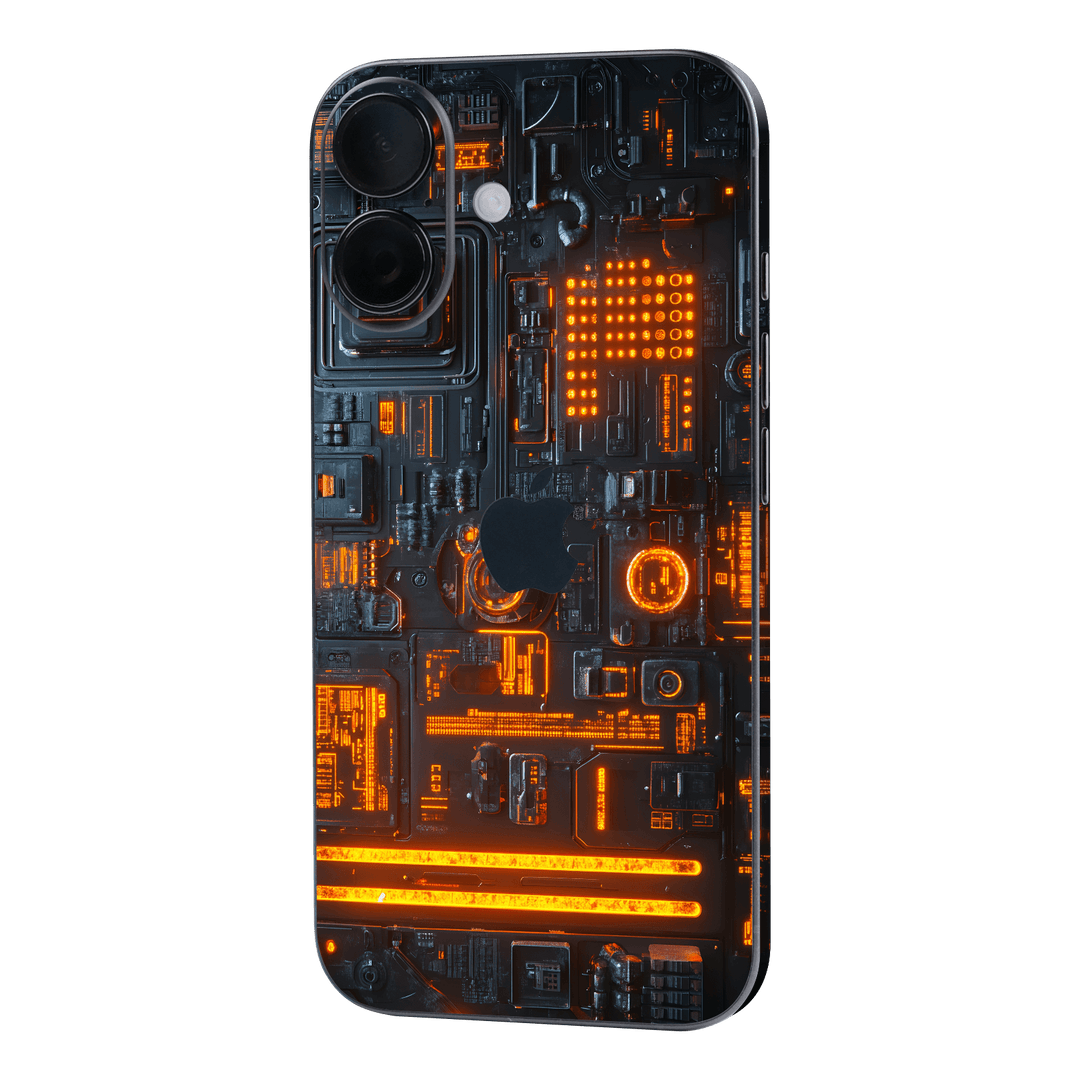 iPhone 16 Plus Custom Printed SIGNATURE “Nexora” Orange Fire Technology Skin Wrap Sticker Decal Cover Protector by QSKINZ | QSKINZ.COM
