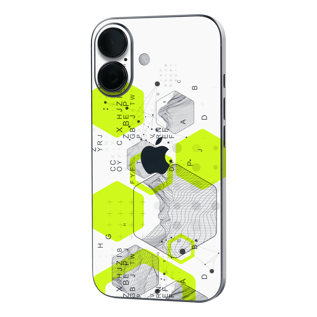 iPhone 16 Plus Printed Custom SIGNATURE “Neural Realm” AI Science Green & White Skin Wrap Sticker Decal Cover Protector by QSKINZ | QSKINZ.COM