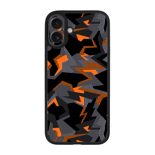 iPhone 16 Plus Qcaze Print Printed Custom SIGNATURE Sharp-Edged Orange Camo Camouflage Case by QSKINZ | qskinz.com